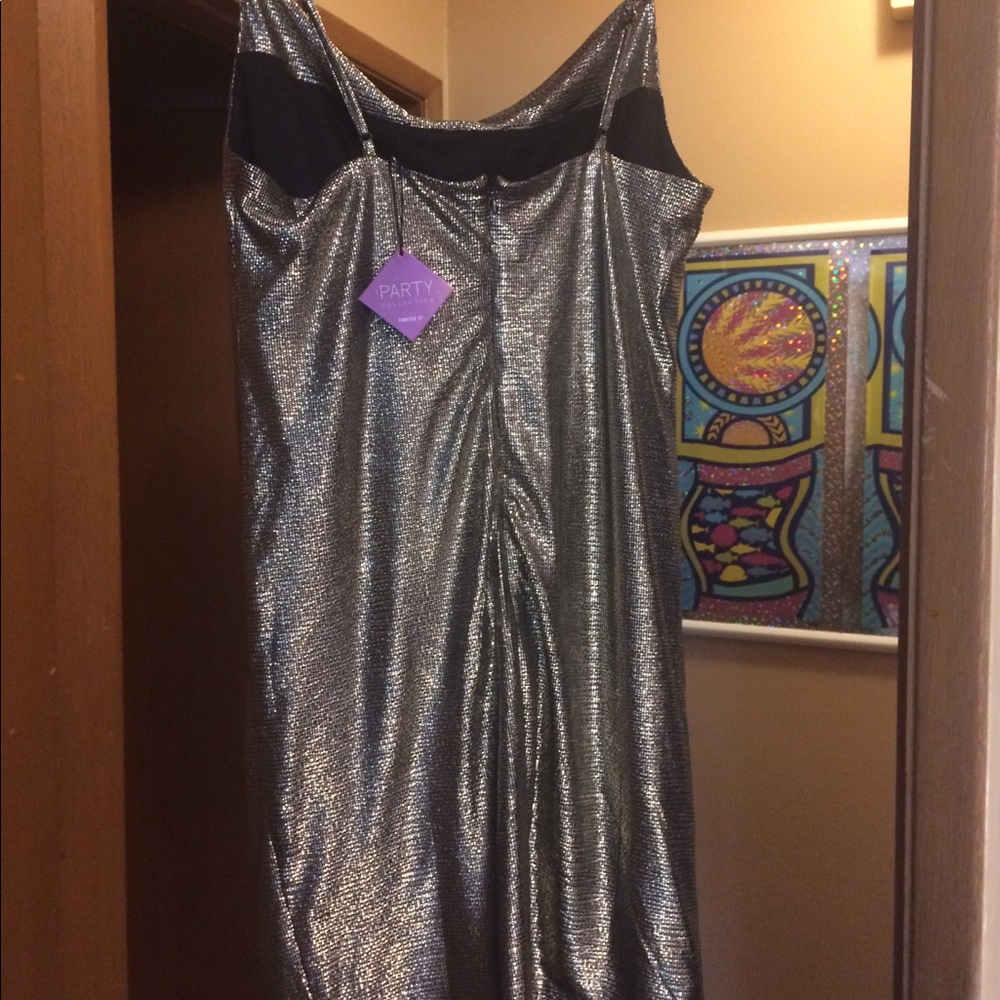 Gold Shiny Draped Disco Dress size L - Picture 12 of 14